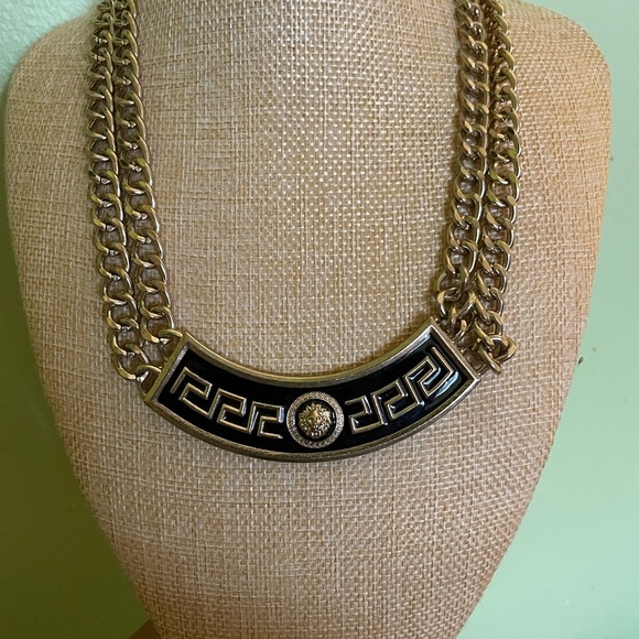 Vintage Greek Key Pattern Gold and Silver Jewelry Set - Picture 2 of 11